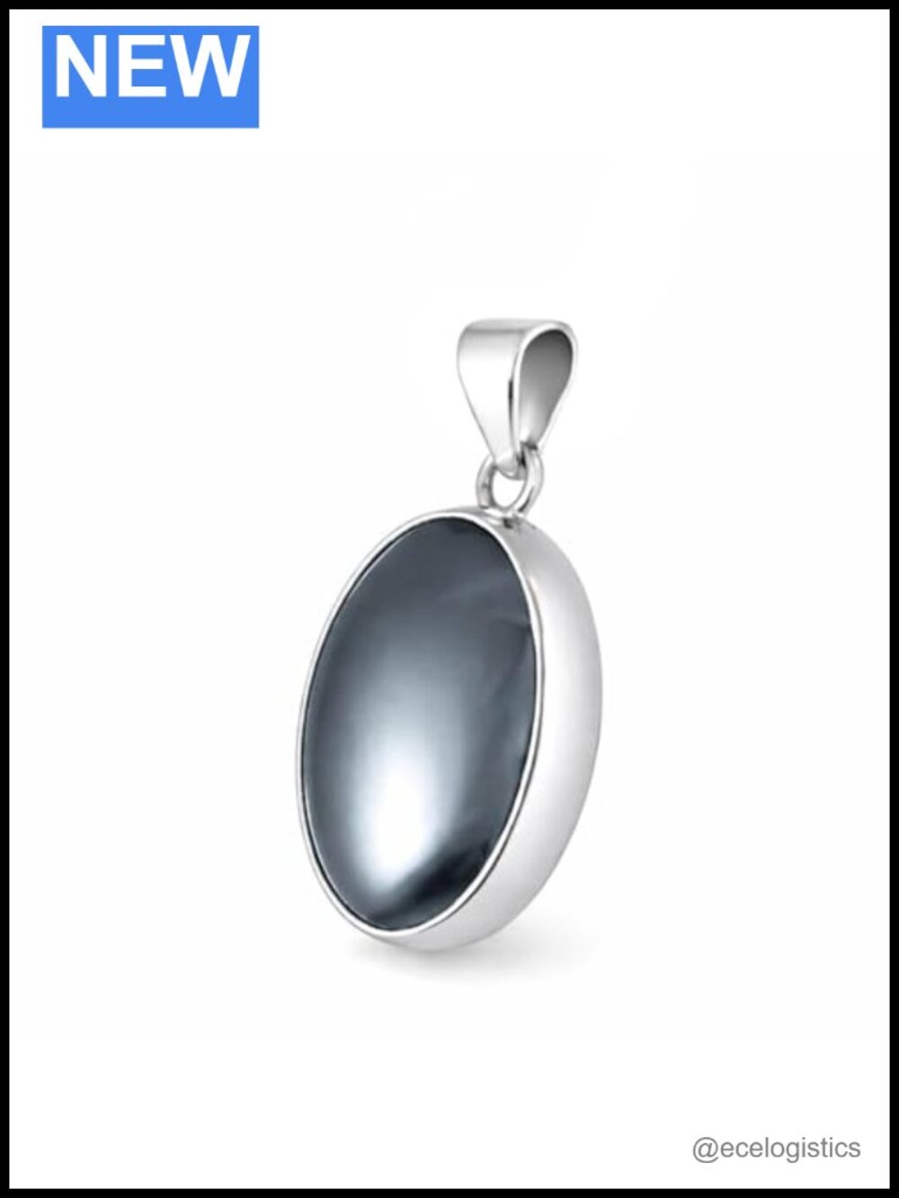 925 Sterling Silver Oval Gemstone Handmade Pendant Necklace